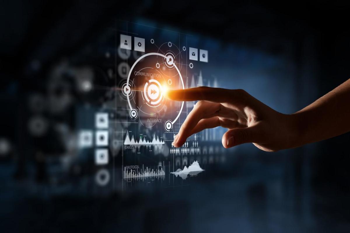 Man using digital diagram
